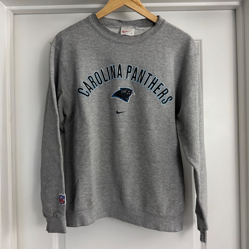 Vintage Nike Carolina Panthers Center Swoosh Sweatshirt USA 90s NFL Football M